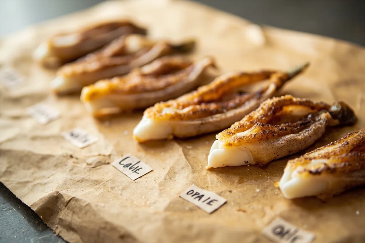 Squid & Calamari Doneness (Curl & Opaque Stages) in context — the stages just below and above, side-by-side. Squid and calamari have a narrow window of palatability that splits into two entirely different cooking strategies: brief high-heat searing or grilling (1–2 minutes) that keeps the flesh tender and j… Target reference Fast cook: 200–230°C (392–446°F) pan/grill surface; flesh reaches ~60–65°C (140–149°F) internally. Slow braise: 80–90°C (176–194°F) liquid temperature..