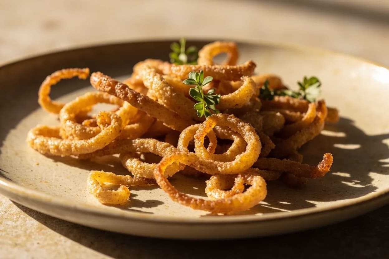 Squid & Calamari Doneness (Curl & Opaque Stages) in practice — Fried calamari (calamari fritti). Professional cooks describe squid cooking as an hourglass: cook it for under 2 minutes or over 45 minutes — never between.