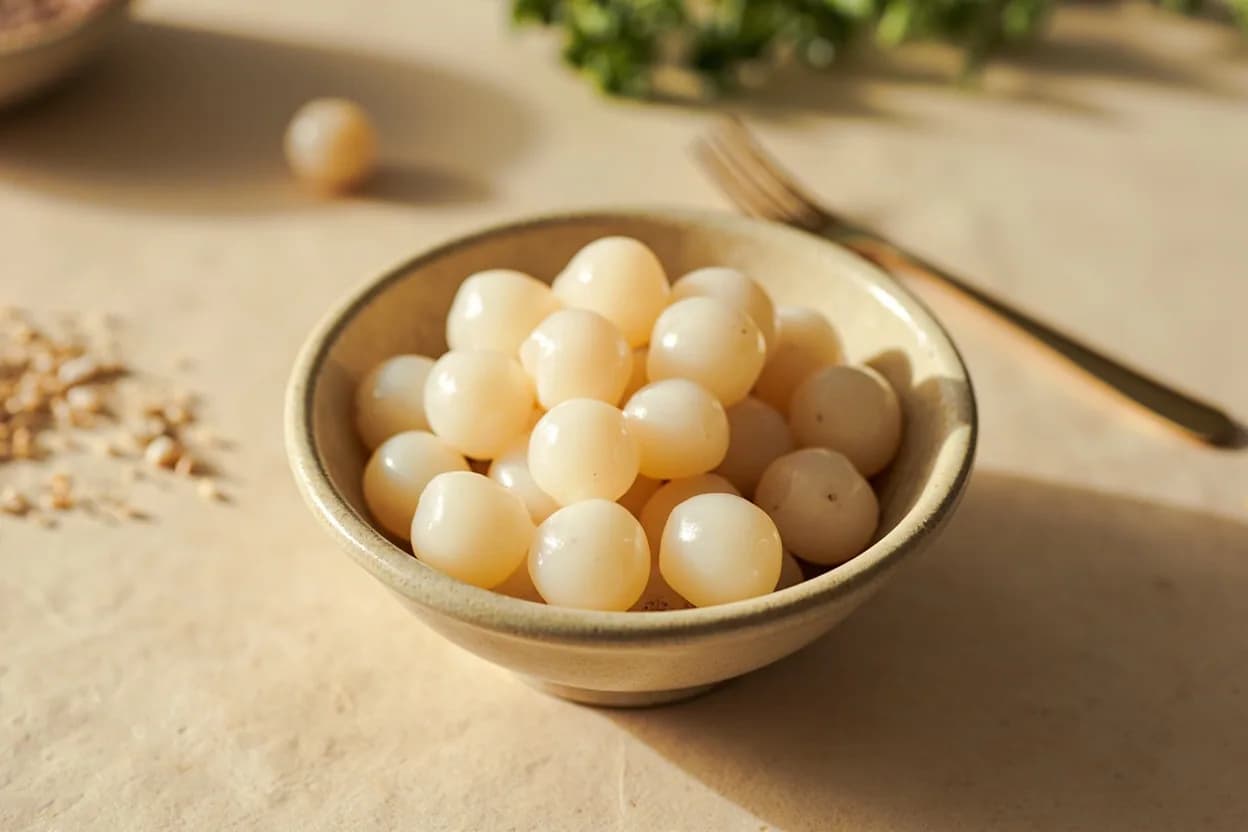 Tapioca Pearls: Translucent Set in practice — Bubble tea (boba / pearl milk tea). The standard technique for large black boba pearls is: bring a large pot of water to a full rolling boil (at least 10:1 water-to-pearl ratio), add pearls, return to boil, cook uncovered for 25–30 minutes, then turn off heat, cover tightly,…