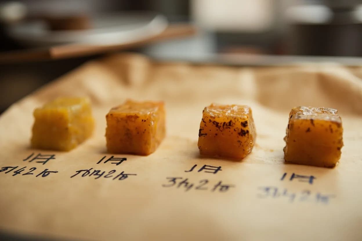 Turnip Cake (Lo Bak Go) & Moin Moin Set Point in context — the stages just below and above, side-by-side. The set point for Lo Bak Go (Chinese turnip/radish cake, 蘿蔔糕) and Moin Moin (Nigerian steamed bean cake) describes the doneness state at which the slurry or batter — a mixture of starch or ground leg… Target reference 82°C / 180°F.