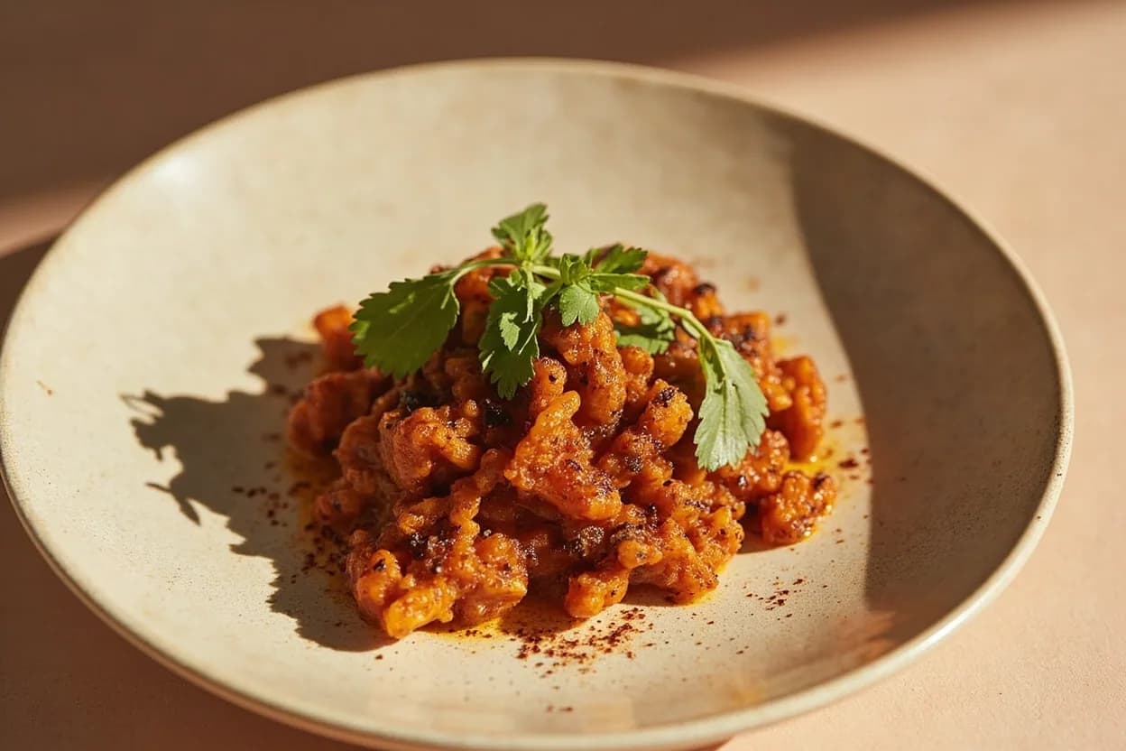 Achiote (Annatto) in its element — Cochinita pibil (Yucatán pit-roasted pork). Adventurous crossover: Coconut milk — Achiote's earthy spice is a natural partner to coconut milk's sweetness in Caribbean and Filipino dishes — the fat also carries the color beautifully..
