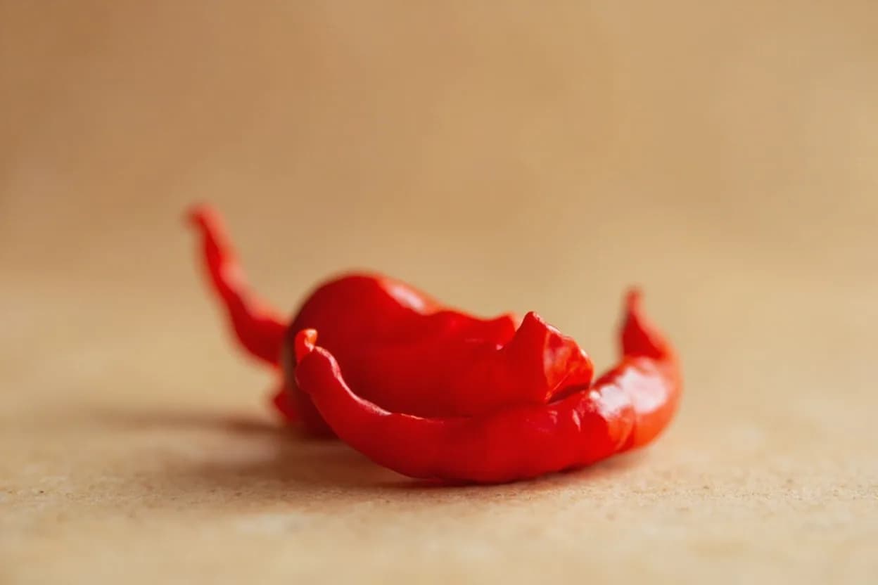 Bird's Eye Chili in its natural form. Bird's eye chili (Capsicum annuum var. Tasting profile: clean, direct capsaicin punch, grassy vegetal brightness, mild floral note when very fresh, slight acidity.