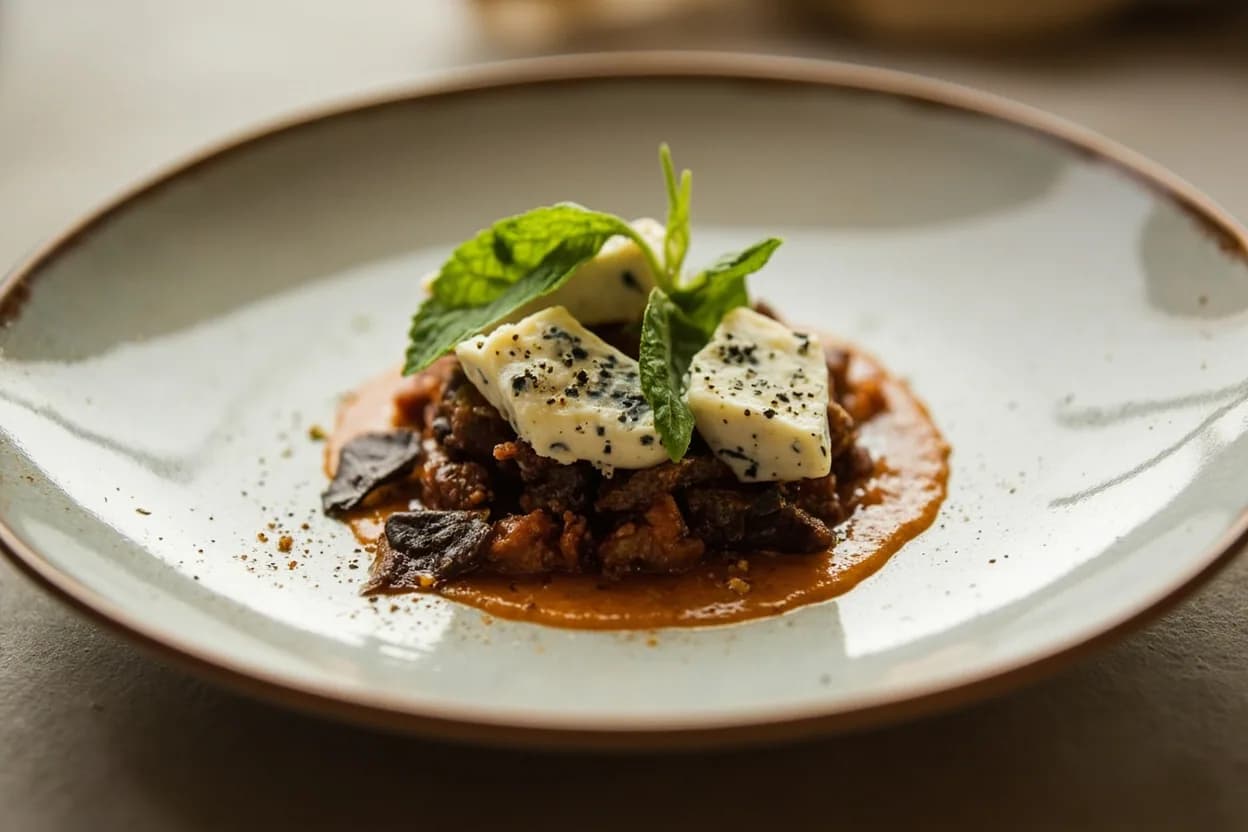 Blue Cheese in its element — Cobb salad. Adventurous crossover: Dark chocolate (85%+) — The bitterness and roasted tannins of very dark chocolate meet blue cheese's salt and funk in a surprisingly coherent pairing — both share fermentation-derived complexity..