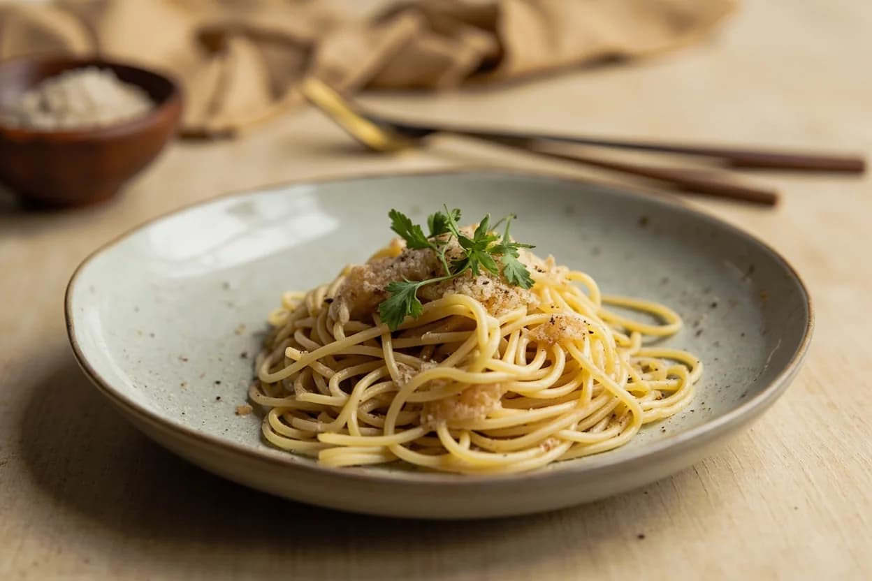 Bonito Flakes (Katsuobushi) in its element — Ichiban dashi. Adventurous crossover: Butter pasta — Katsuobushi flakes folded into pasta with butter and a splash of dashi create a Japanese-Italian hybrid of exceptional savory depth — smoky, oceanic, silky..