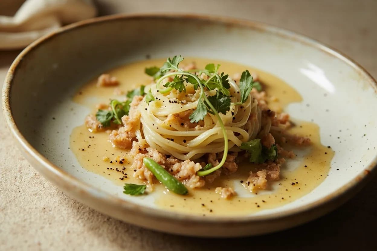 Bottarga in its element — Spaghetti alla bottarga (Sardinia, Sicily). Adventurous crossover: Avocado — Avocado's creamy, neutral fat acts like a blank canvas for bottarga's brine — the combination reads as an elevated toast or tartare, with the roe's minerals cutting through the fat's richness in the same way lemon would..