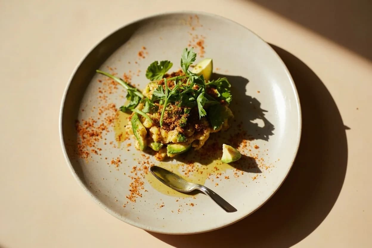 Chaat Masala in its element — Papri chaat. Adventurous crossover: Avocado — Chaat masala over sliced avocado — instead of salt and lemon — produces a South Asian bruschetta moment: the kala namak provides the salt and the amchur the acid, while asafoetida adds an allium undertone..