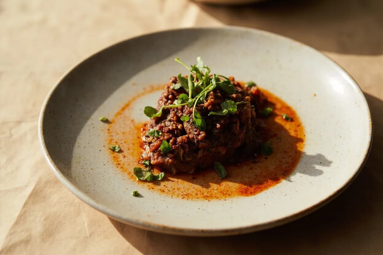 Chipotle en Adobo in its element — chipotle mayo (Mexican tortas and tacos). Adventurous crossover: dark chocolate — Bitter cocoa resonates with chipotle's tobacco-smoke depth; a smear of the adobo sauce in a mole or chocolate ganache creates a subtle, lingering smokiness..