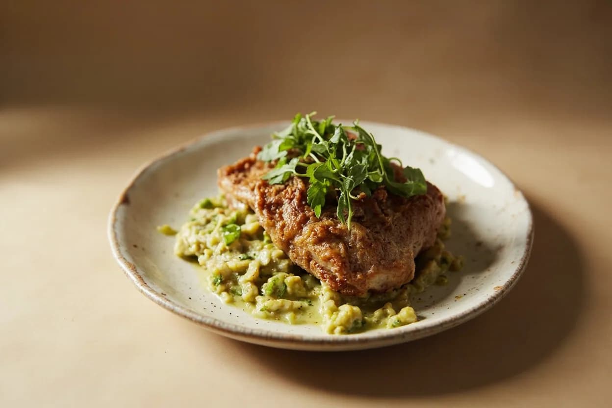Hoja de Aguacate in its element — Frijoles negros oaxaqueños. Adventurous crossover: Duck confit — Toast two leaves and infuse into the curing salt with orange zest and guajillo; the anise note mirrors tarragon's role in French duck preparations while keeping the dish firmly Mesoamerican in character..