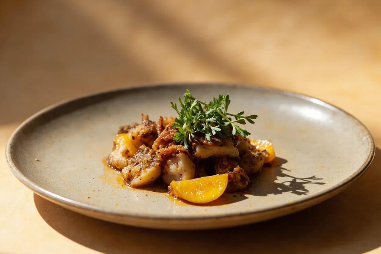 Mesquite in its element — Texas carne asada. Adventurous crossover: Mezcal — Both mesquite smoke and mezcal (agave smoked over wood) share an earthy, arid terroir — pairing them in a marinade or serving alongside smoked meat is deliberately double-smoked and potent..