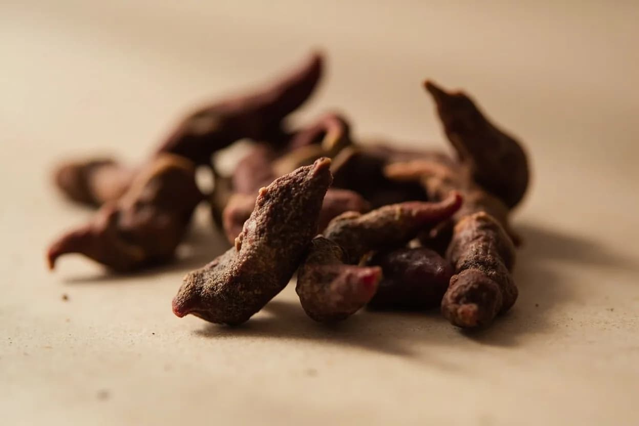 Mulato Chile in its natural form. The mulato is a dried, fully ripened poblano chile (a distinct brown-ripening strain) grown in Puebla and Oaxaca. Tasting profile: dark chocolate and cocoa, coffee and roasted grain, dried plum and prune, light smoke.