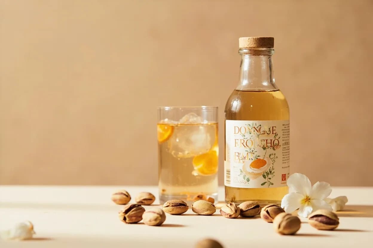 Orange Blossom Water paired with Pistachios (Lebanese / Syrian) — the canonical affinity made visible. The nutty, slightly resinous sweetness of pistachios grounds orange blossom's perfume beautifully.