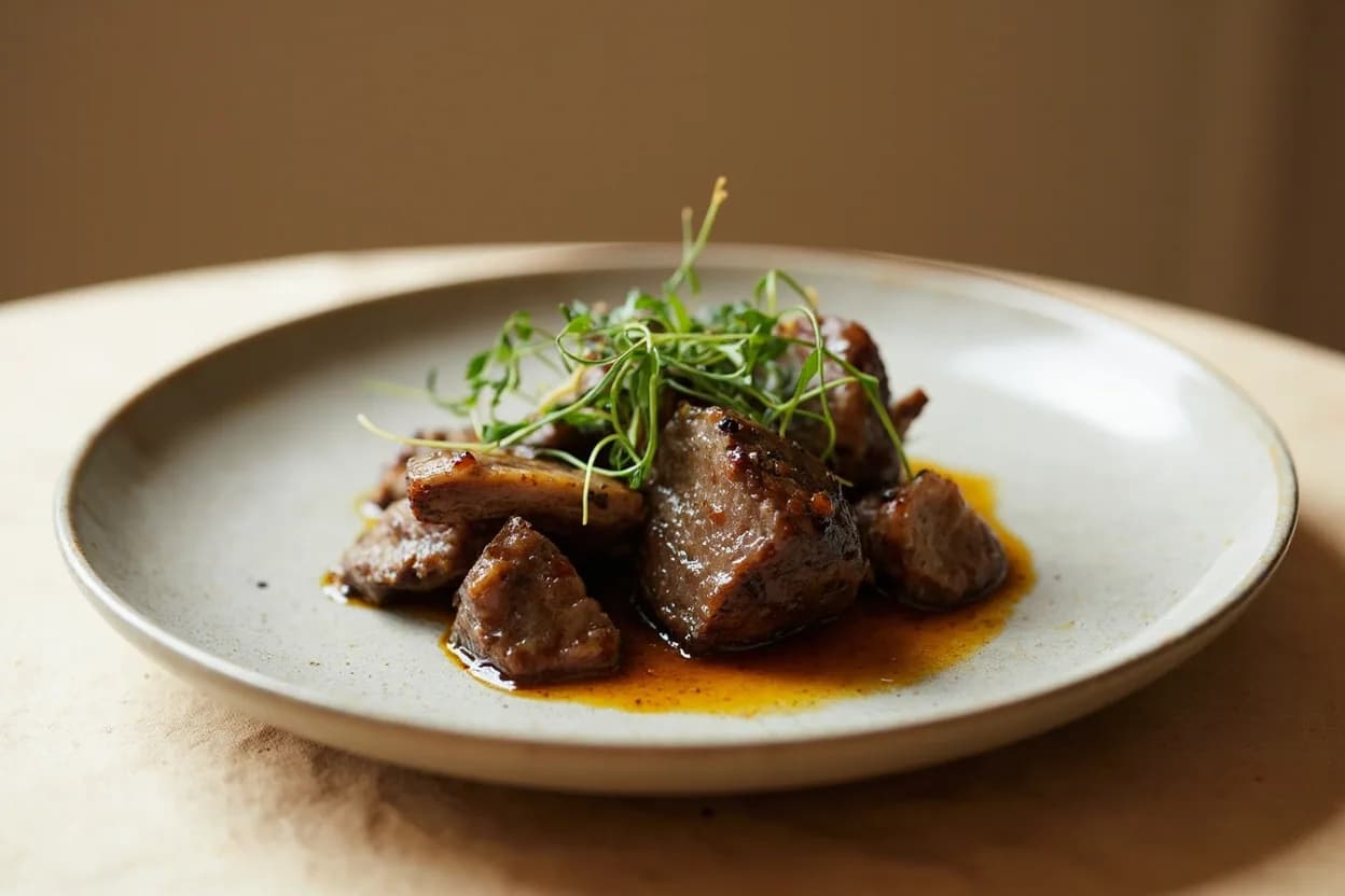 Oyster Sauce in its element — Gai lan with oyster sauce (蠔油芥蘭). Adventurous crossover: Lamb shoulder — Braising lamb shoulder in a Cantonese master sauce built on oyster sauce, dark soy, and star anise tames the gaminess while adding an unexpected caramel-briny glaze..