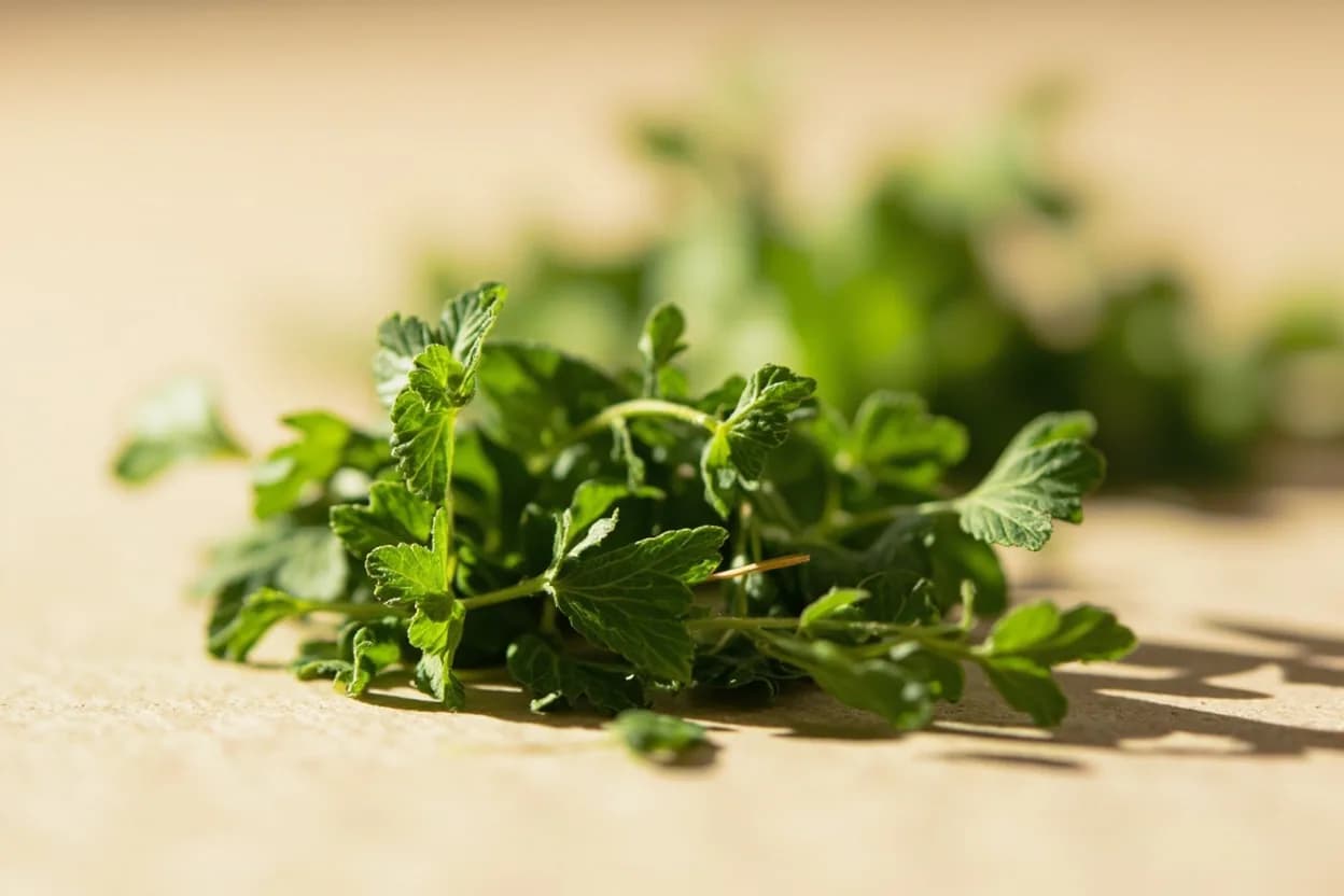 Perilla (Kkaennip) in its natural form. Kkaennip is the large, serrated leaf of the Korean perilla plant (Perilla frutescens var. Tasting profile: strong anise (estragole dominant), fresh mint coolness, basil-like sweetness, earthy, grassy depth.