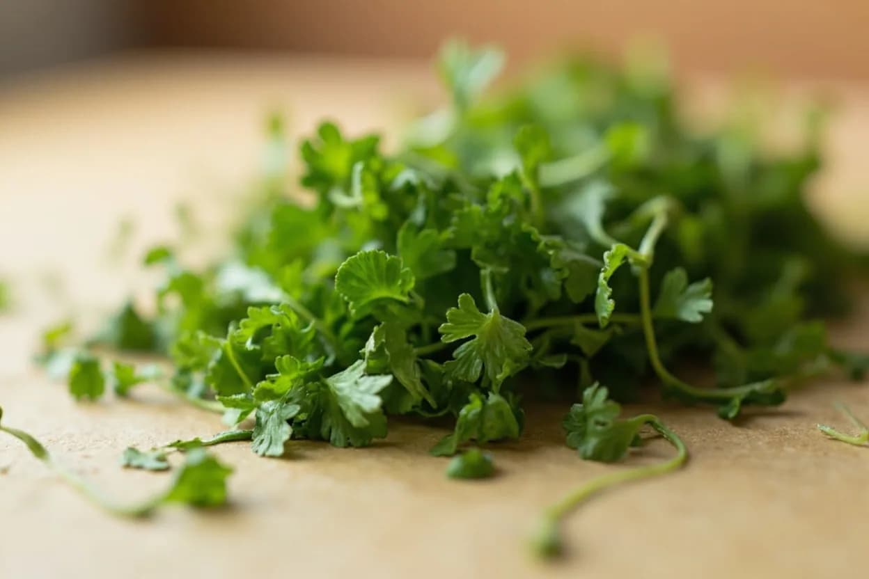 Sawtooth Coriander (Culantro) in its natural form. Culantro (Eryngium foetidum) is a biennial herb native to tropical Americas and the Caribbean, now essential across the Caribbean, Southeast Asia, and parts of South Asia. Tasting profile: intensely green-citrus, aldehydic, slightly soapy to soap-sensitive individuals, peppery back warmth, grassy with an anise whisper.