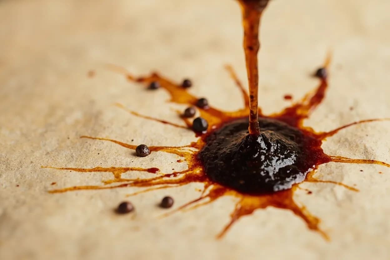 Soy Sauce in its natural form. Soy sauce is a fermented liquid condiment made from soybeans (and usually wheat), salt, water, and the mold Aspergillus oryzae (koji). Tasting profile: intense salt-umami, fermented complexity (lactic, glutamic, acetic acids), roasted grain depth, mild sweetness in dark styles.