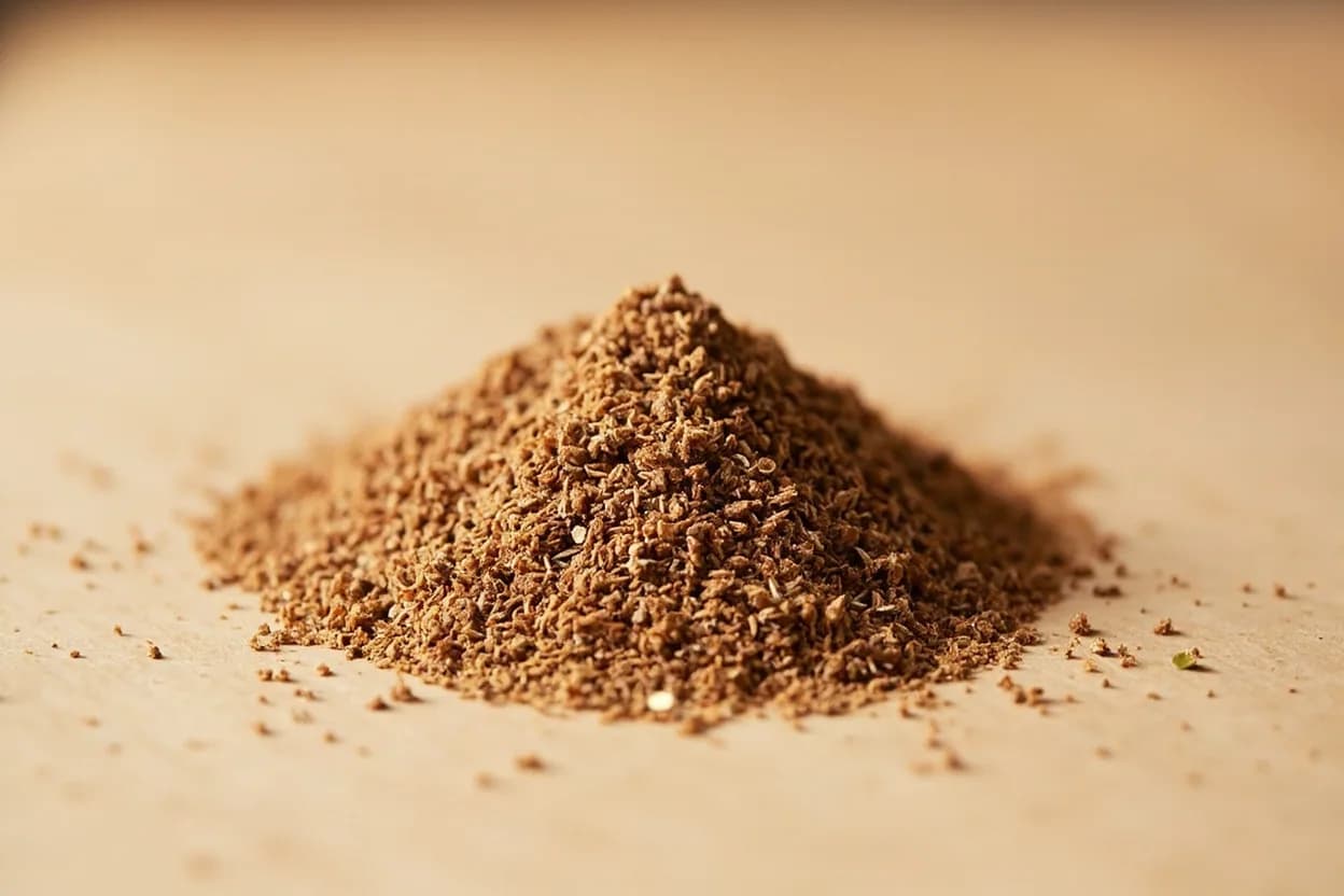 Teff in its natural form. Teff (Eragrostis tef) is an ancient grain native to the Horn of Africa, with seeds so small that one grain of wheat equals roughly 150 teff seeds. Tasting profile: earthy, soil-forward whole-grain depth, dark molasses and brown sugar sweetness, roasted hazelnut and mild cocoa, mineral iron undertone.