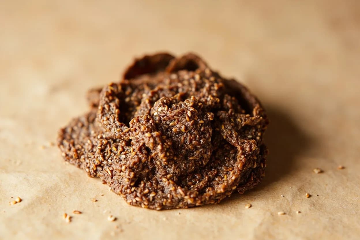 Toasted Sesame Paste in its natural form. Chinese toasted sesame paste (zhī ma jiàng) is ground from sesame seeds roasted to a dark, almost espresso-like color, producing a thick paste with a pronounced bitter-nutty depth and a lingering roa… Tasting profile: deep, bitter-edged nuttiness, strong roasted-seed intensity (pyrazines, furans), earthy, almost espresso-like depth, rich fat mouthfeel.