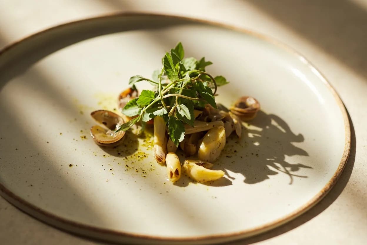 Verjuice in its element — Maggie Beer's Barossa pheasant braised in verjuice. Adventurous crossover: Oysters — A splash of verjuice instead of classic mignonette — the grape fruitiness resonates with oyster's briny mineral character in a way wine vinegar rarely achieves.