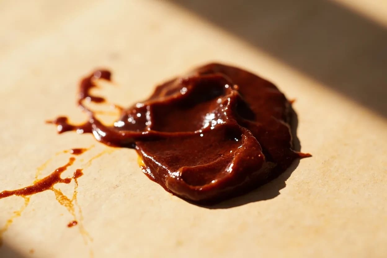 Worcestershire Sauce in its natural form. Worcestershire sauce is a fermented liquid condiment developed in 1837 by chemists John Wheeley Lea and William Perrins in Worcester, England, reportedly inspired by a recipe encountered in India. Tasting profile: tart malt-vinegar acidity, tamarind's sour-fruity depth, molasses sweetness with mild bitterness, anchovy-driven umami and salinity.