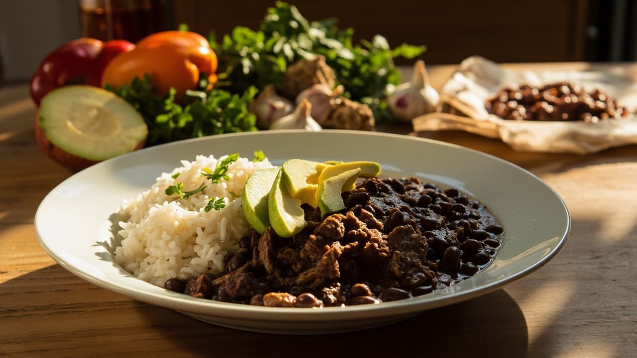 Abuela's Braised Shredded Beef with Black Beans