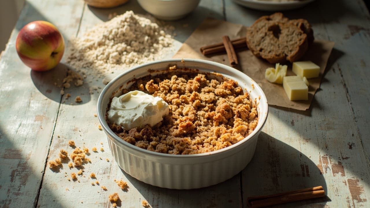 Almond Flour and White Bread Apple Crumble