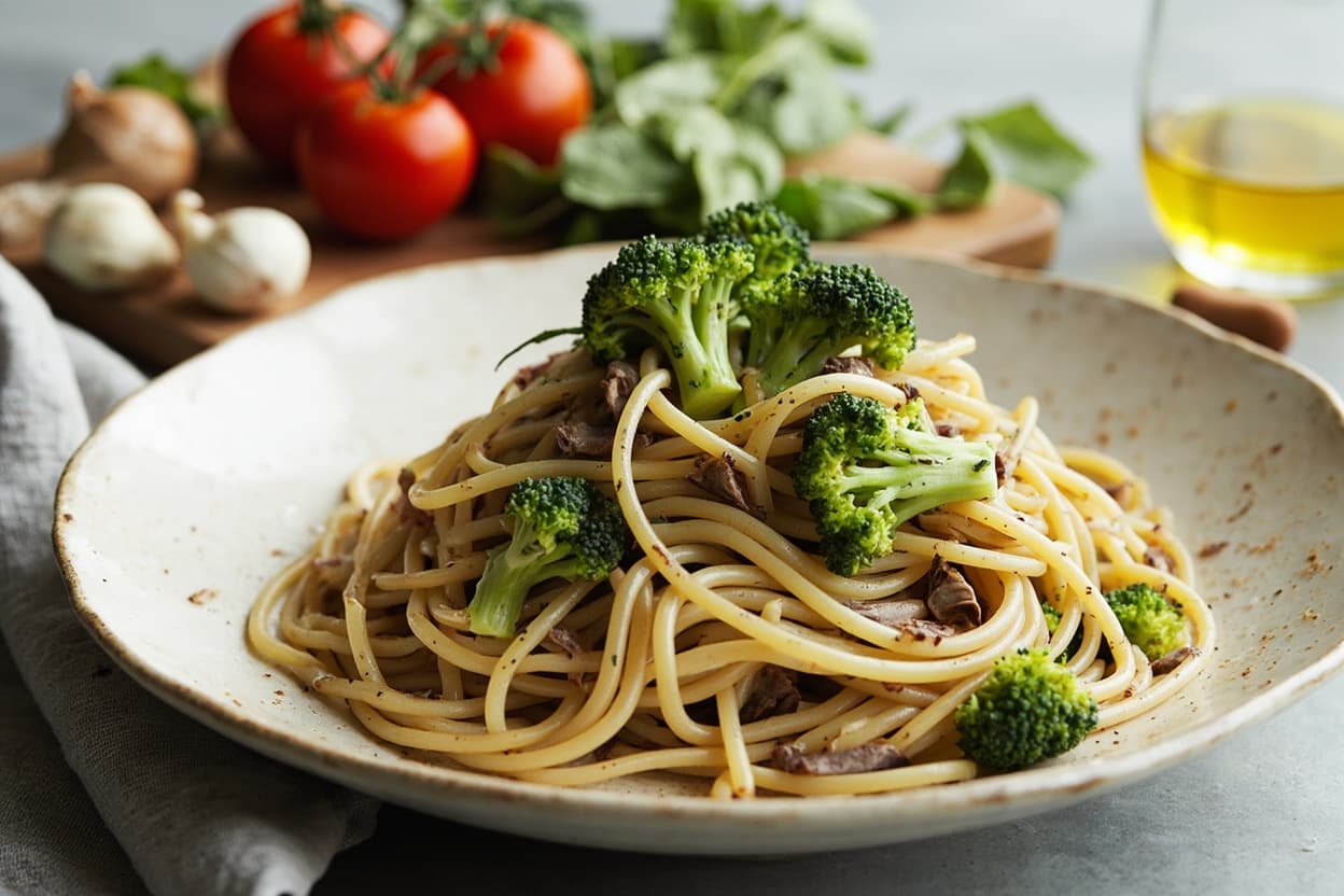 Anchovy and Garlic Broccoli Spaghetti