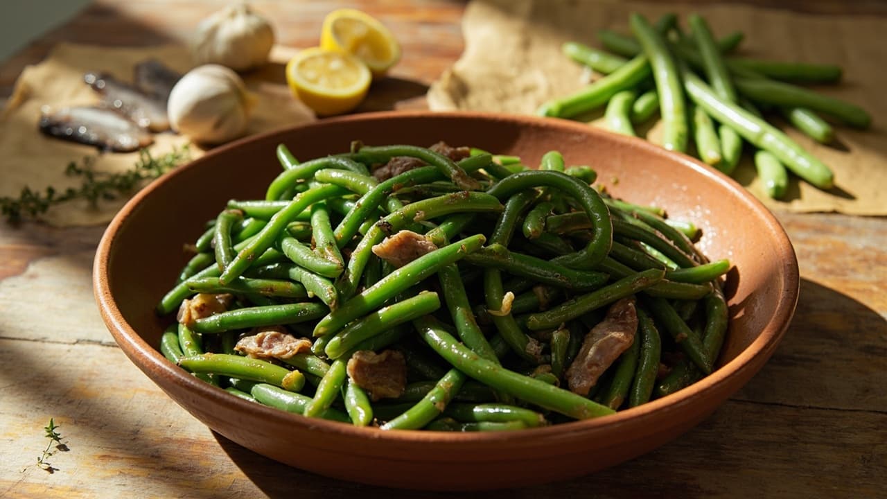 Anchovy and Garlic Green Bean Sauté
