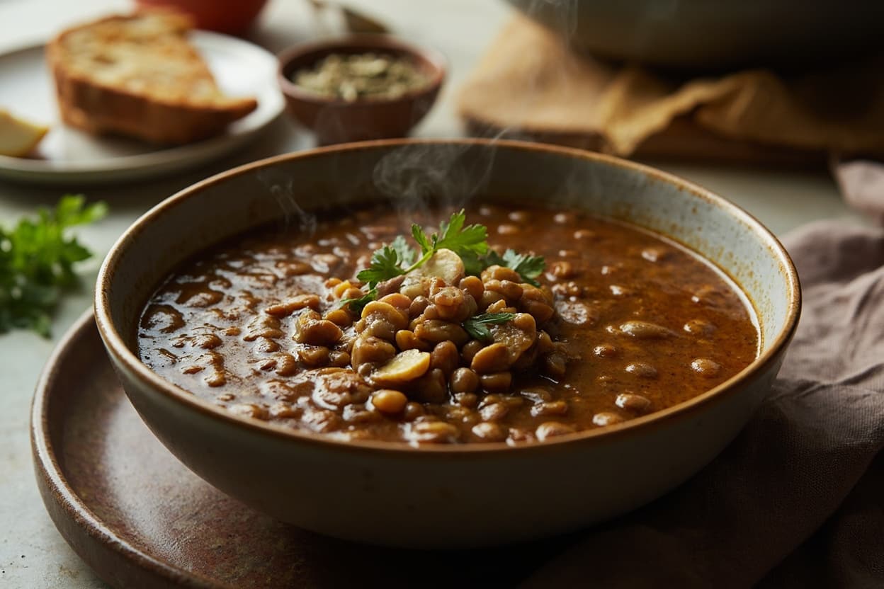 Any-Ratio Lentil and Garlic Stew