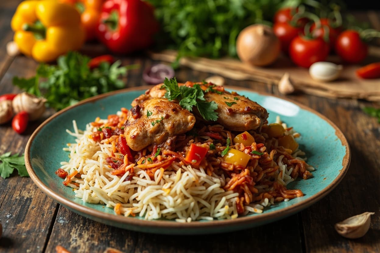 Arroz con Pollo with Sweet Peppers