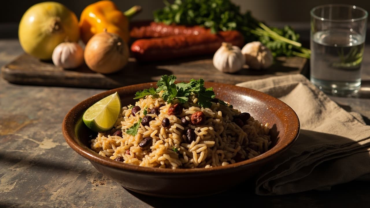 Arroz de Linguiça com Feijão Brazilian Sausage and Bean Rice