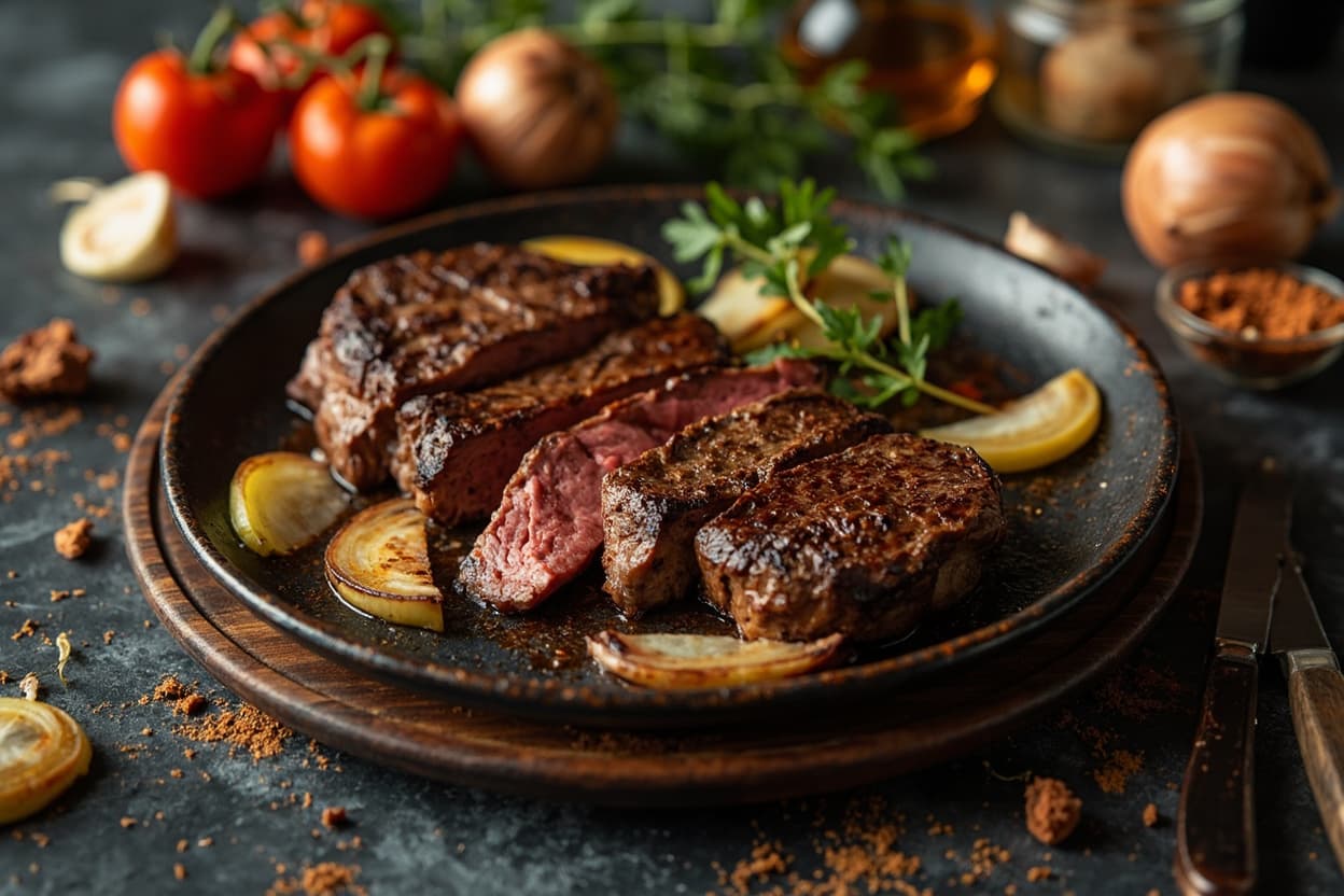 Asado-Spiced Steak with Charred Onions