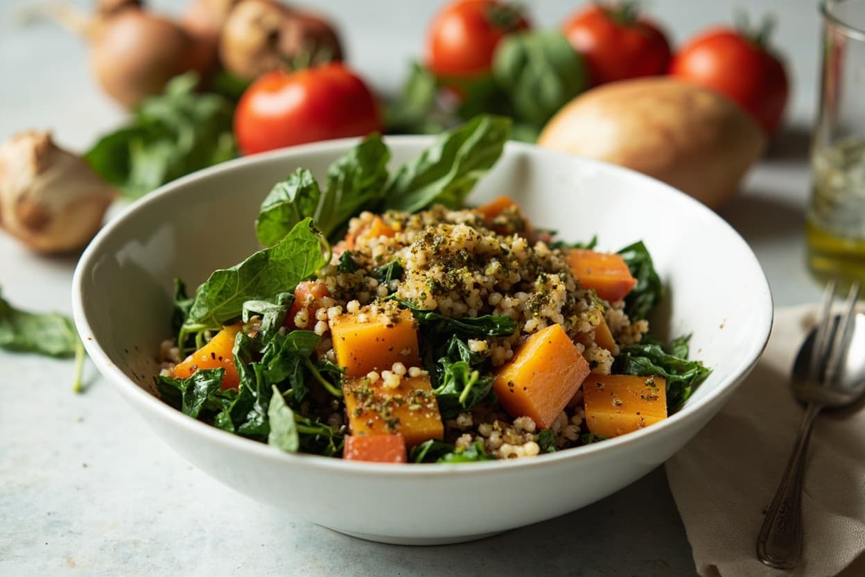 Autumn Butternut and Quinoa Pistou Bowl