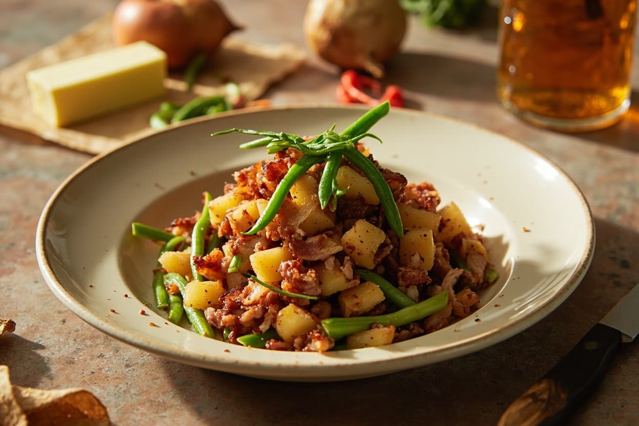Bacon and Green Bean Buttered Potato Hash