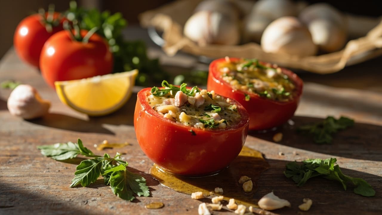 Baked Clam Stuffed Tomatoes