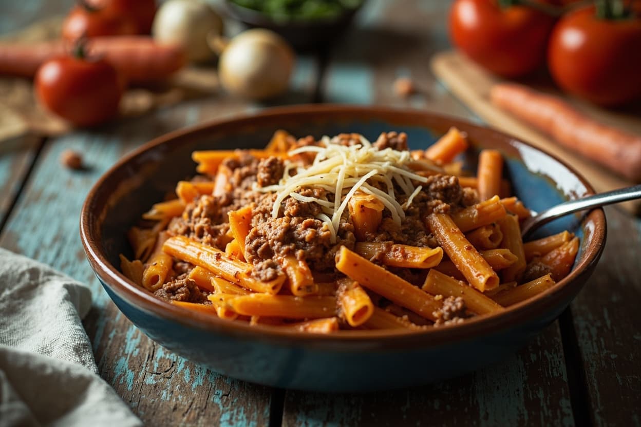 Baked Penne with Hidden Carrot Sauce