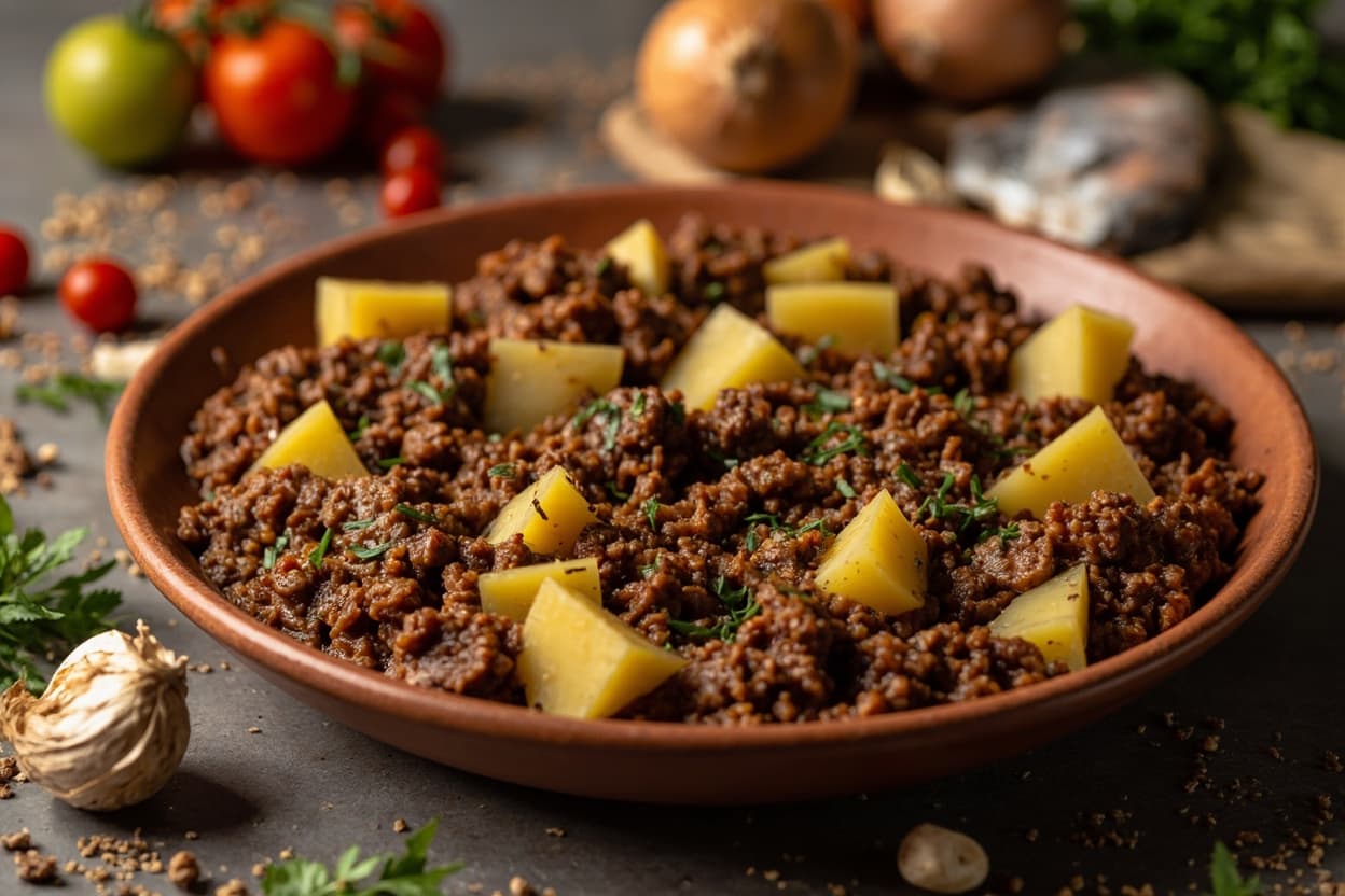 Beef Keema with Potatoes and Cumin