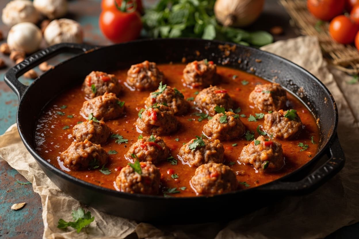 Beef Kofta Curry in Tomato Gravy