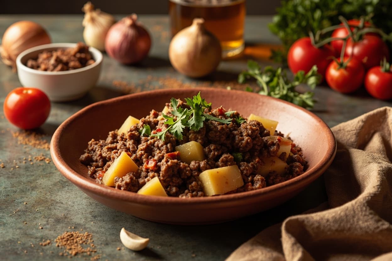 Beef Picadillo with Potato and Warm Cumin