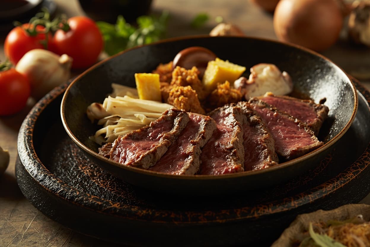 Beef Steak Sukiyaki with Tofu