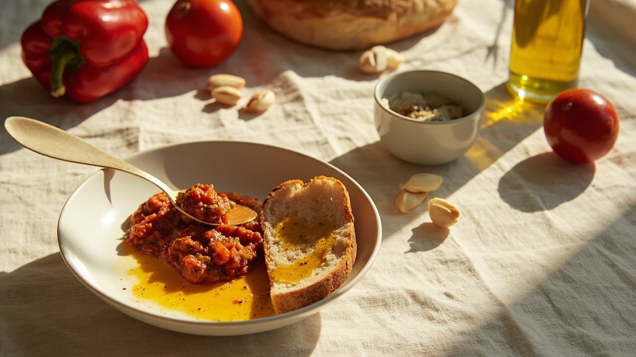 Bell Pepper and Almond Romesco Spoon