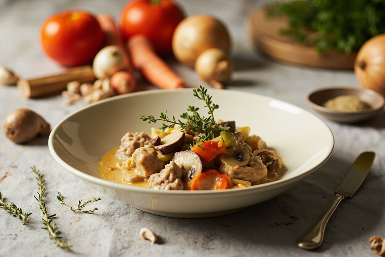 Bistro Veal and Mushroom Fricassee