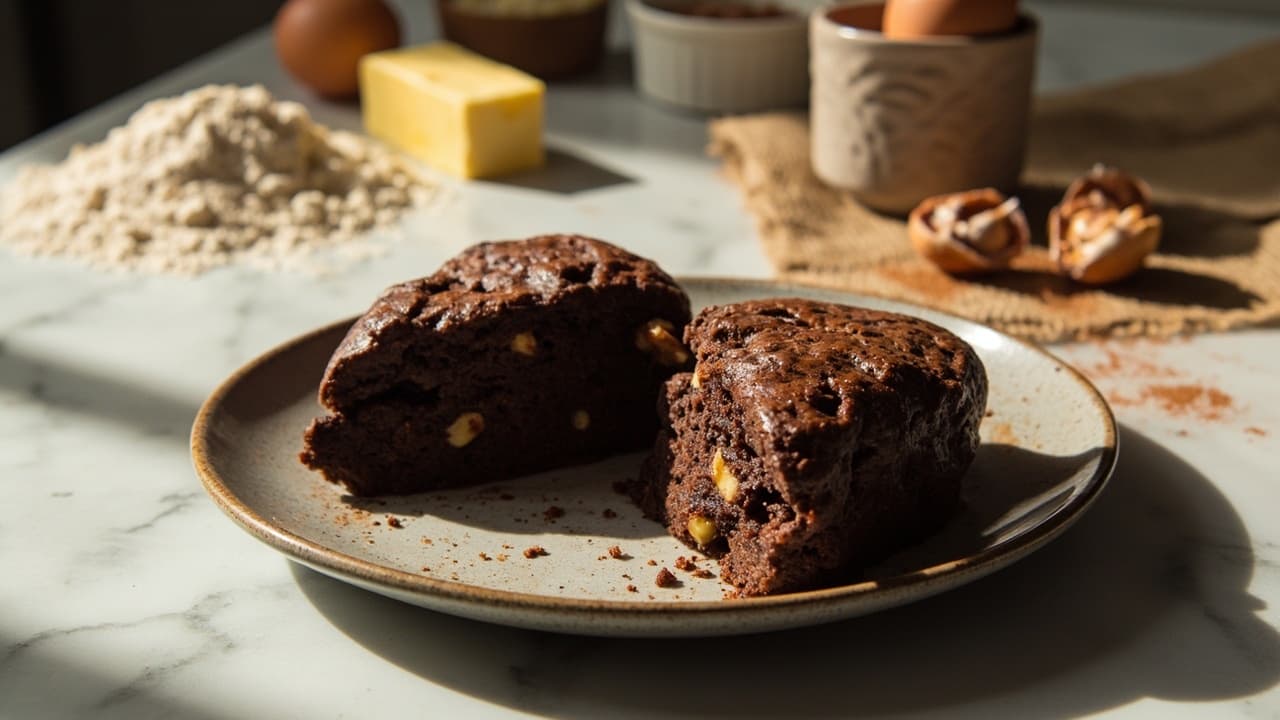 Bittersweet Chocolate Hazelnut Brown Butter Scones