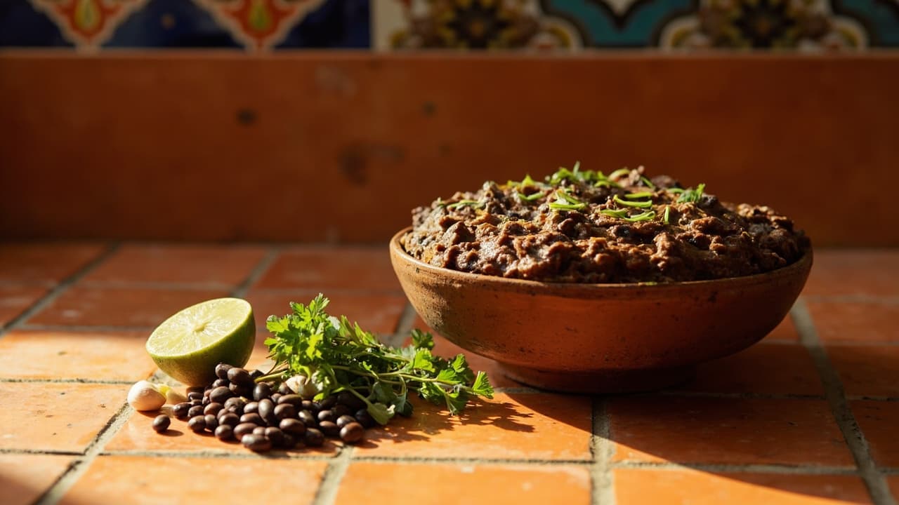 Black Bean and Smoked Paprika Dip with Lime and Cilantro
