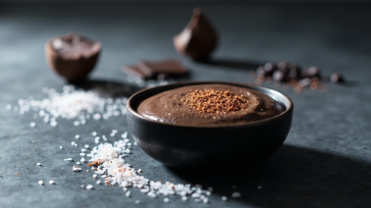 Black Bean Chocolate Mousse with Smoked Paprika and Sea Salt