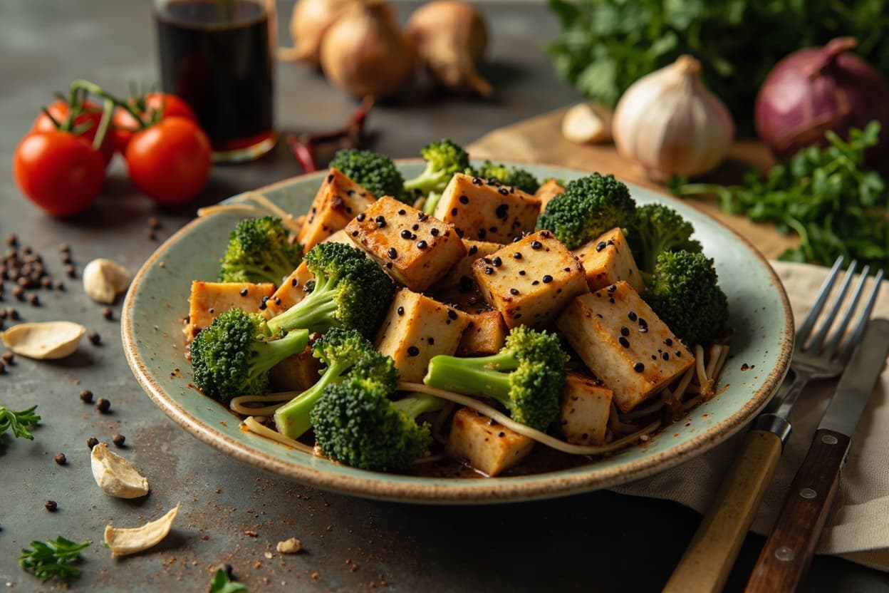 Black Pepper Tofu and Broccoli Stir-Fry