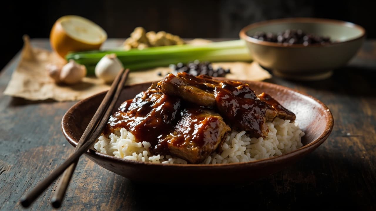 Braised Pork Belly with Black Bean
