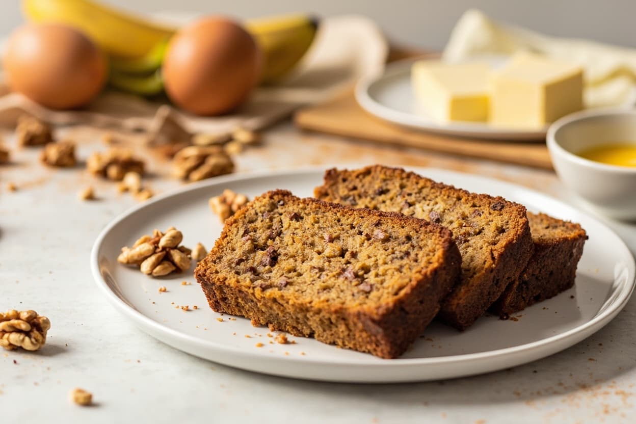 Brown Butter Banana Bread with Toasted Walnuts