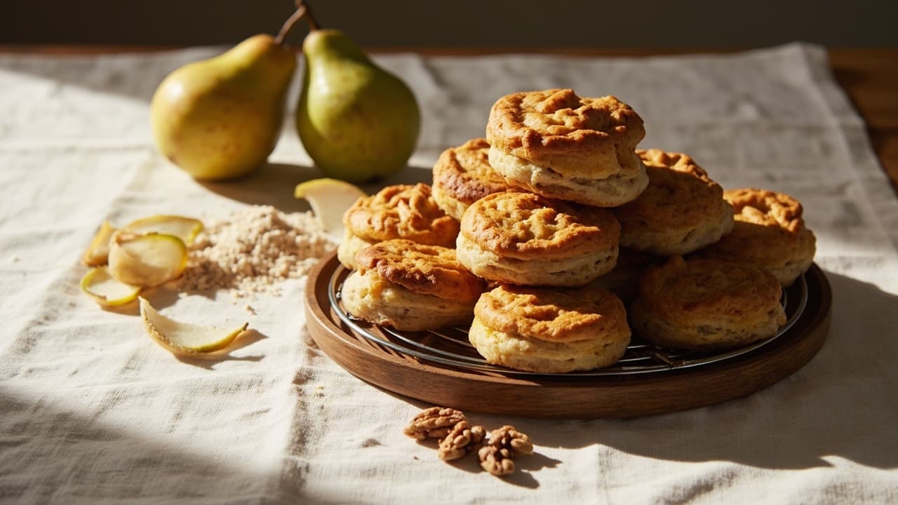 Brown Butter Pear and Walnut Financiers