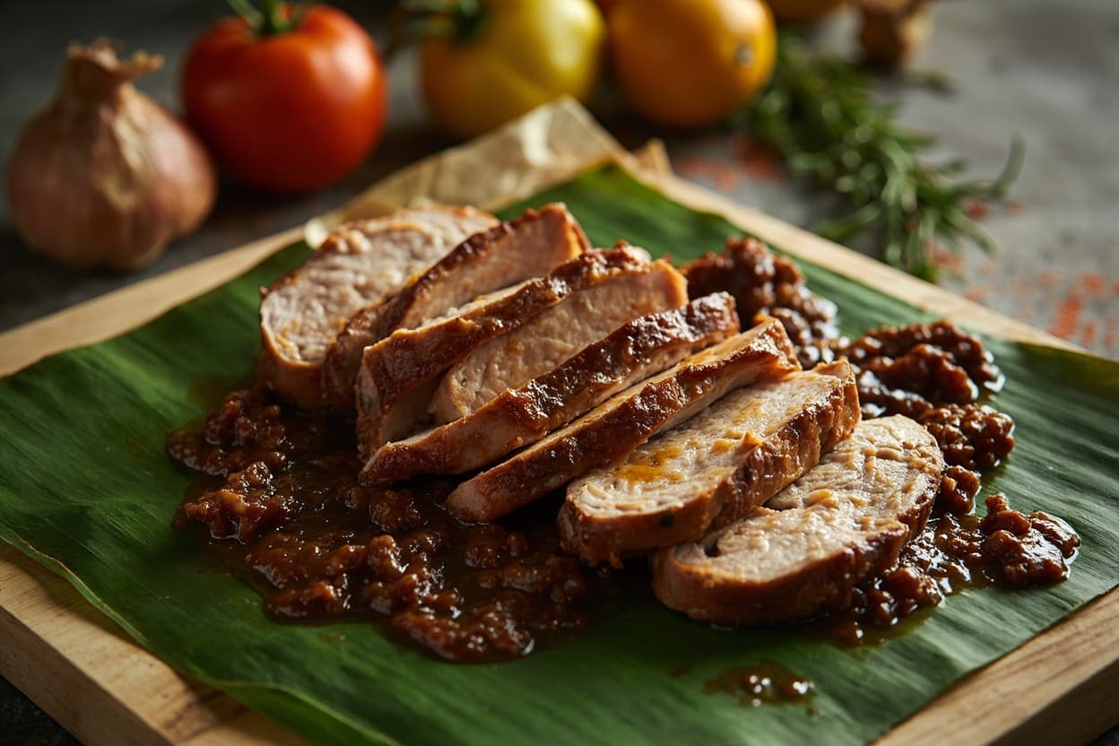 Brown Stew Pork Loin with Thyme