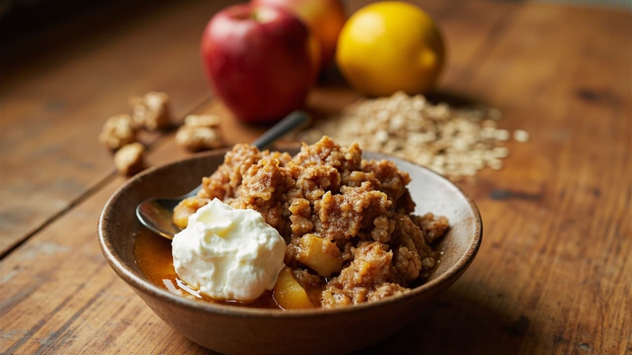 Buckwheat Apple Crumble with Walnut and Maple Syrup